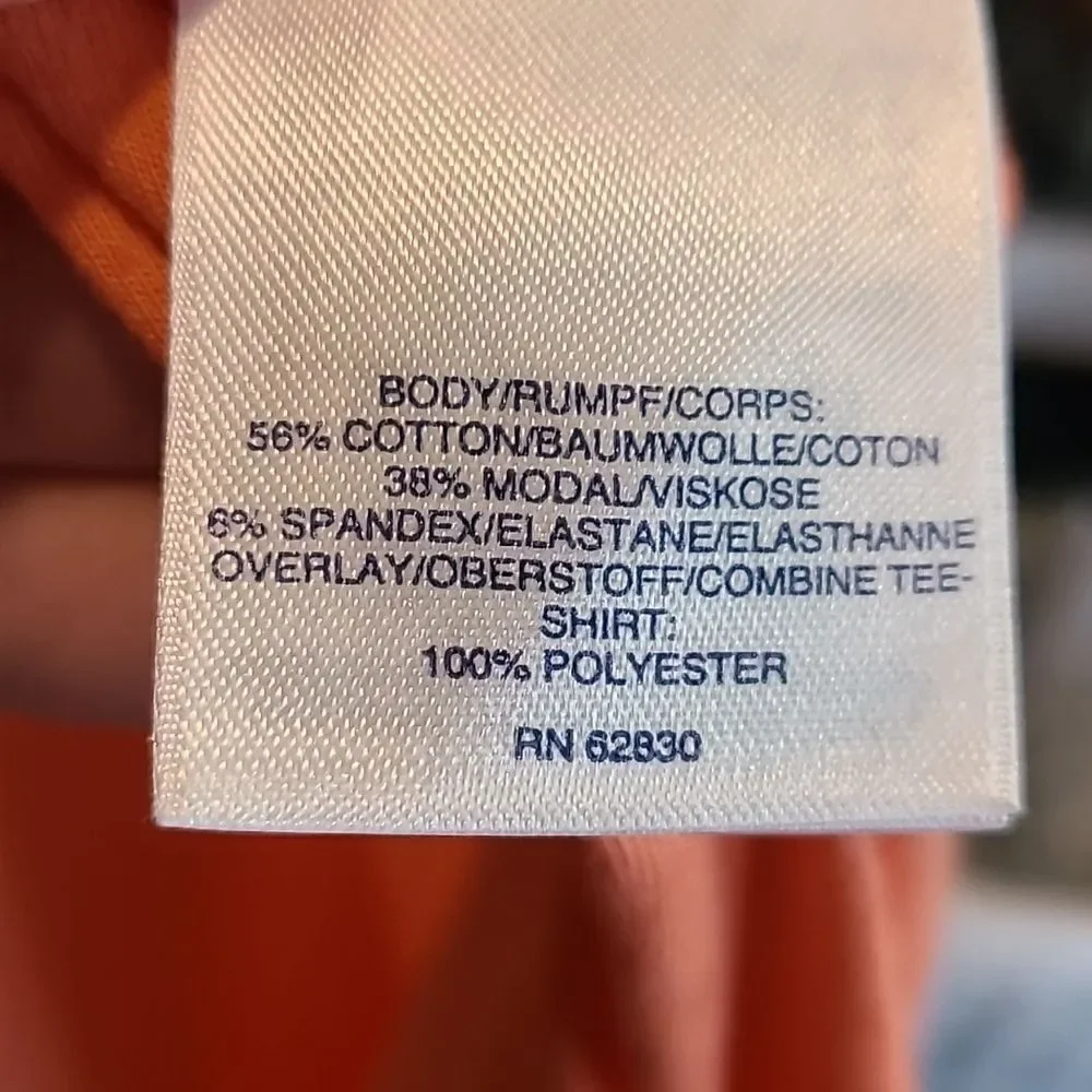 Lands end bright orange soft cotton stretch tshirt with flowy back size large - Picture 5 of 8
